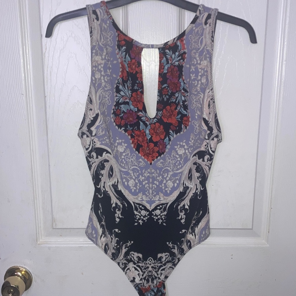 Free People Multicolor Patterned Bodysuit